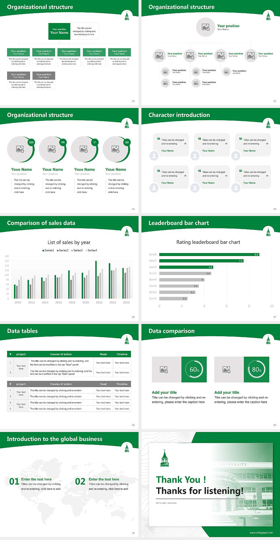 Wilmington University Academic Presentation/Research Findings Report PPT Template4:3 ratio PPT effect preview image4