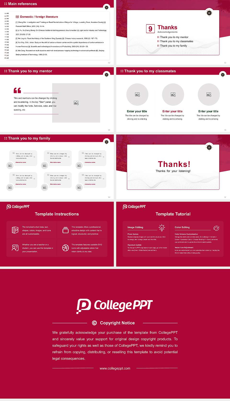 Willamette University Graduation Thesis Defense PPT Template16:9 ratio PPT effect preview image7