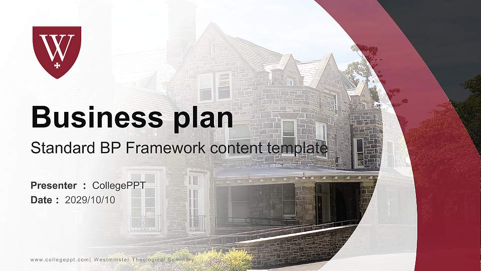 Westminster Theological Seminary Competition/Entrepreneurship Contest PPT Template16:9 ratio PPT effect preview image