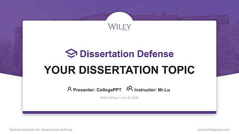 Wiley College Graduation Thesis Defense PPT Template