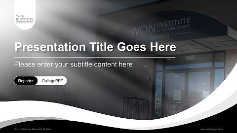 Won Institute of Graduate Studies Lecture Sharing and Networking Event PPT Template