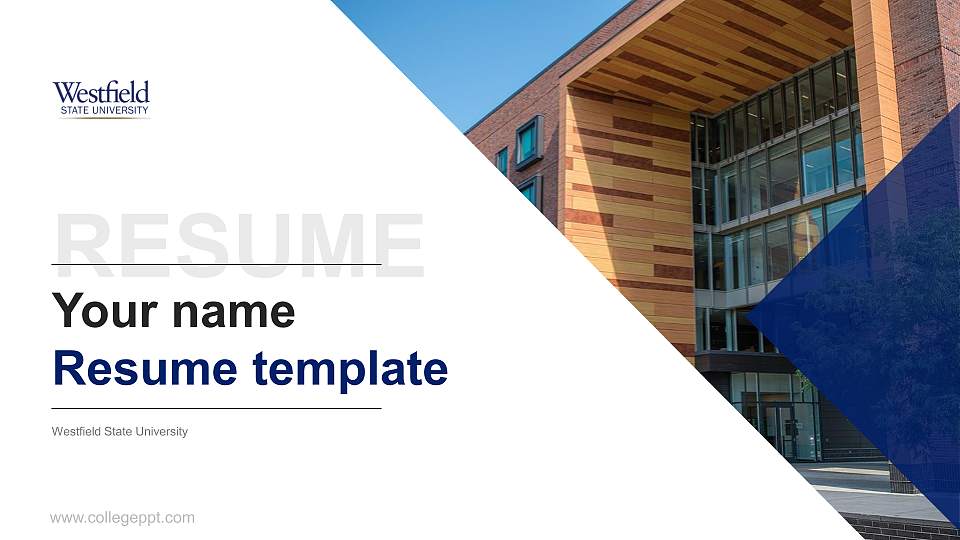 Westfield State University Resume PPT Template16:9 ratio PPT effect preview image