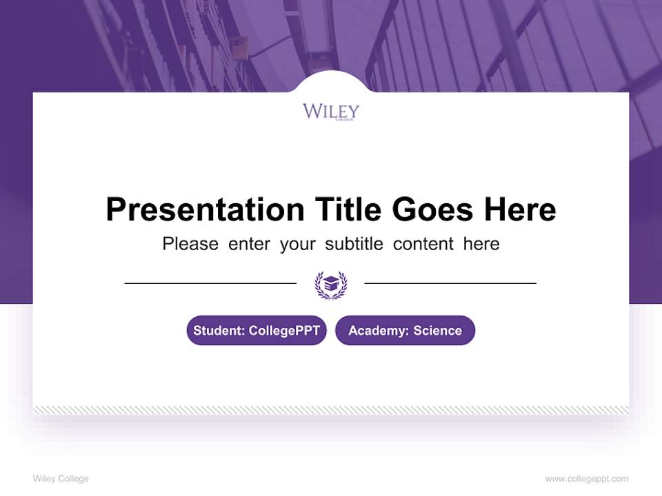 Wiley College National Scholarship Defense PPT Template4:3 ratio PPT effect preview image4