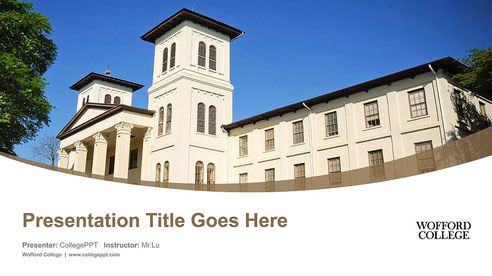Wofford College Course/Courseware Creation PPT Template16:9 ratio PPT effect preview image