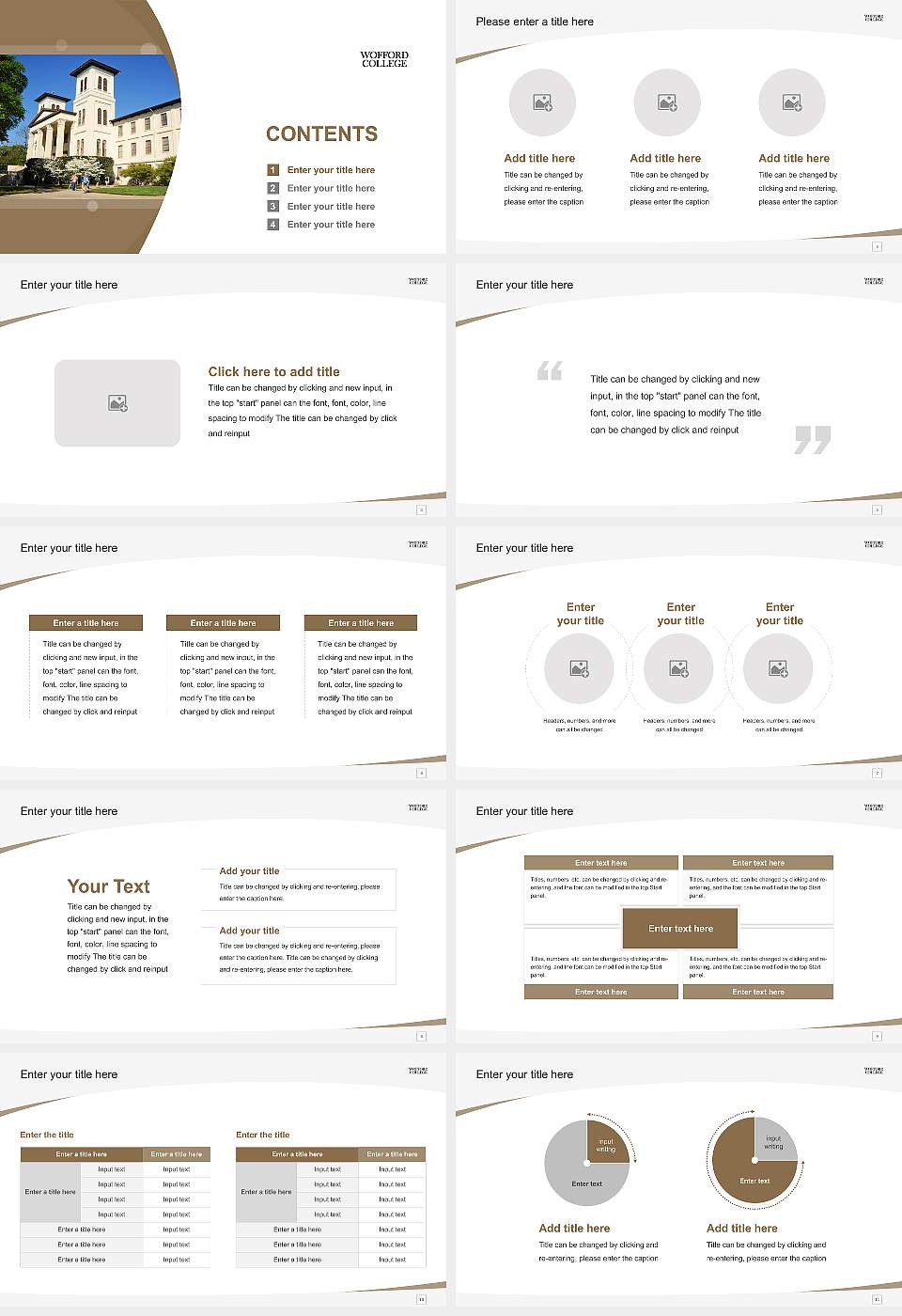 Wofford College Course/Courseware Creation PPT Template16:9 ratio PPT effect preview image2