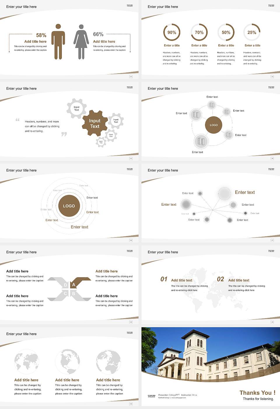 Wofford College Course/Courseware Creation PPT Template16:9 ratio PPT effect preview image4