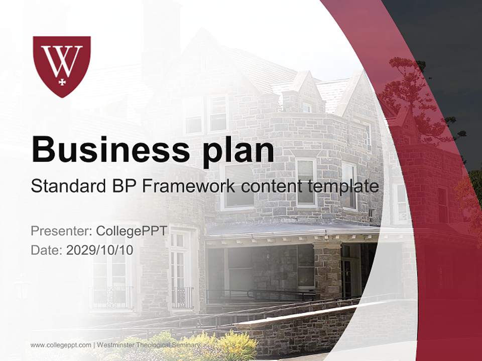 Westminster Theological Seminary Competition/Entrepreneurship Contest PPT Template4:3 ratio PPT effect preview image9