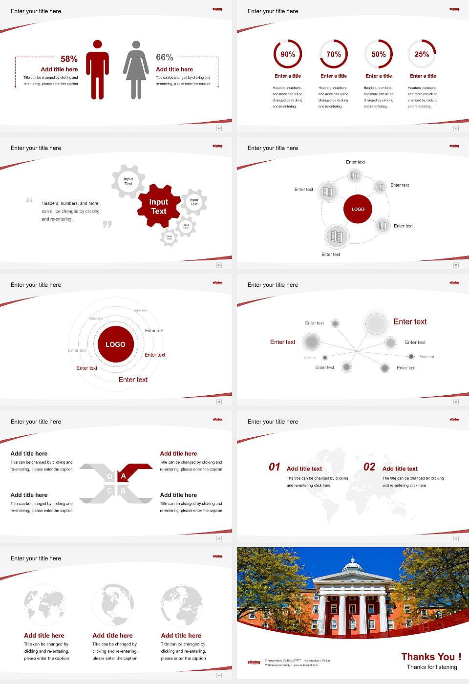 Wittenberg University Course/Courseware Creation PPT Template16:9 ratio PPT effect preview image4