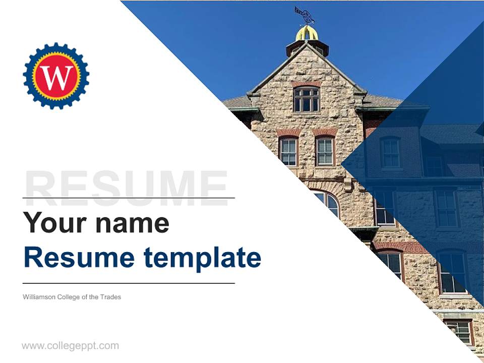 Williamson College of the Trades Resume PPT Template4:3 ratio PPT effect preview image5