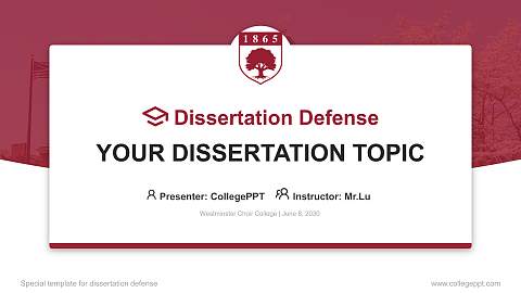Westminster Choir College Graduation Thesis Defense PPT Template