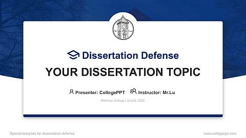 Whitman College Graduation Thesis Defense PPT Template