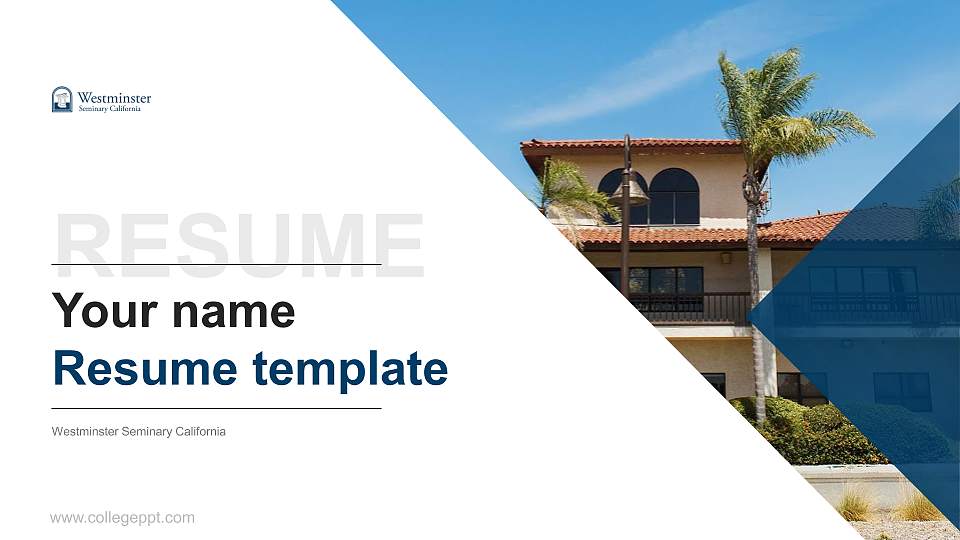Westminster Seminary California Resume PPT Template16:9 ratio PPT effect preview image