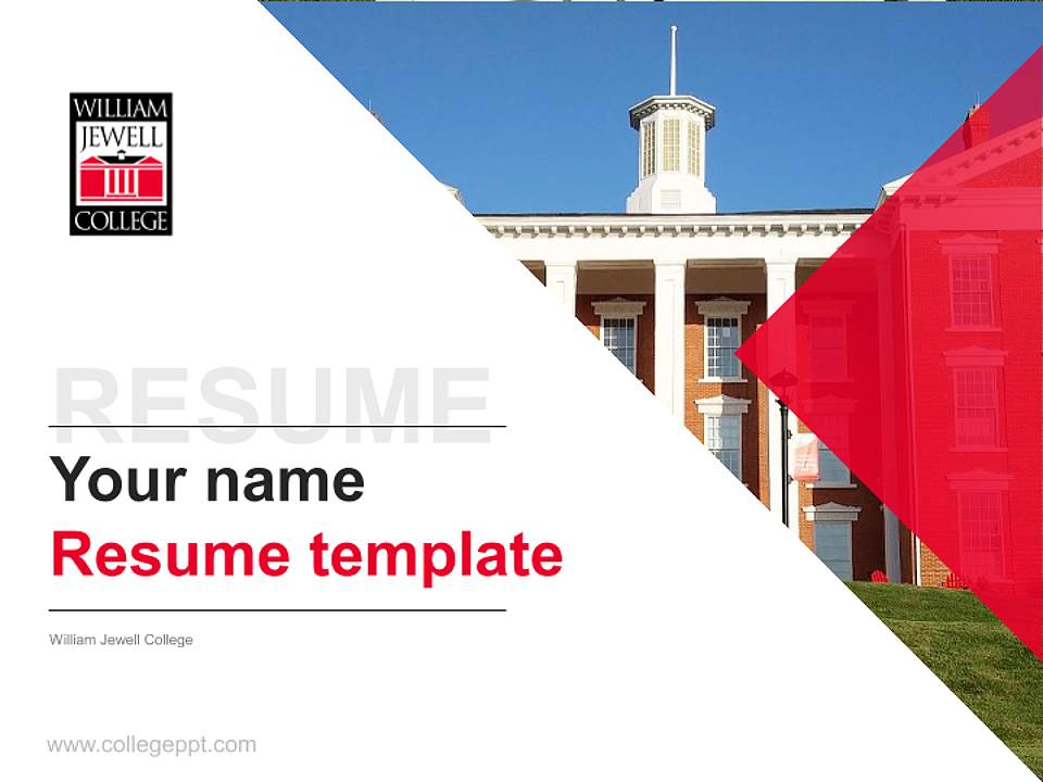 William Jewell College Resume PPT Template4:3 ratio PPT effect preview image5