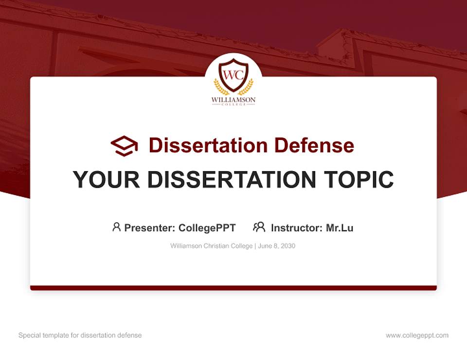 Williamson Christian College Graduation Thesis Defense PPT Template4:3 ratio PPT effect preview image7