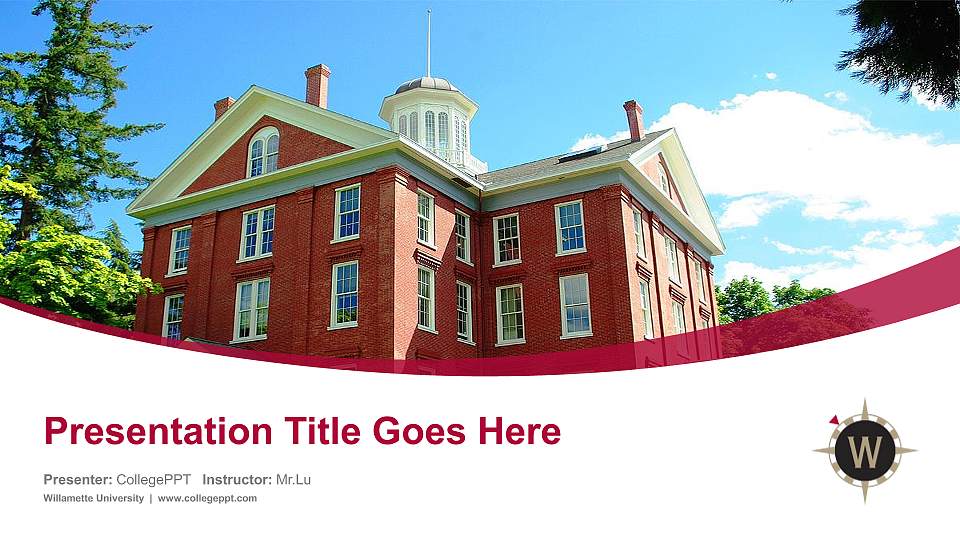 Willamette University Course/Courseware Creation PPT Template16:9 ratio PPT effect preview image