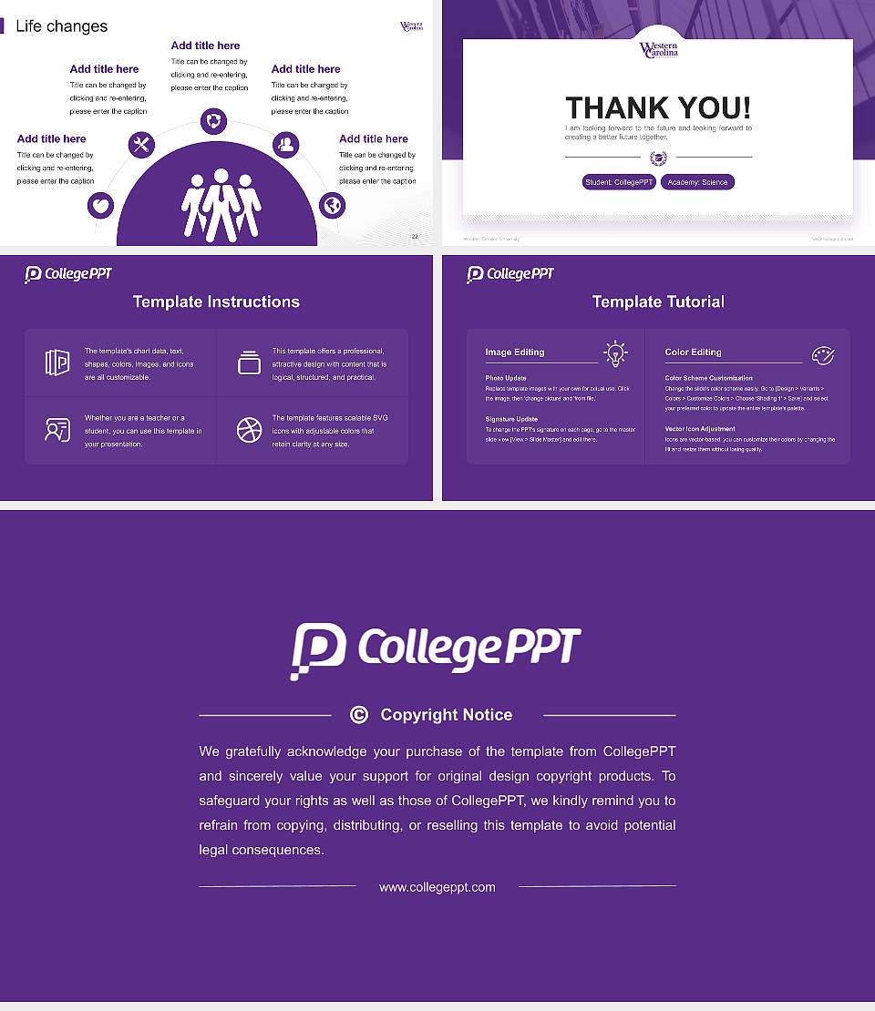 Western Carolina University National Scholarship Defense PPT Template16:9 ratio PPT effect preview image4