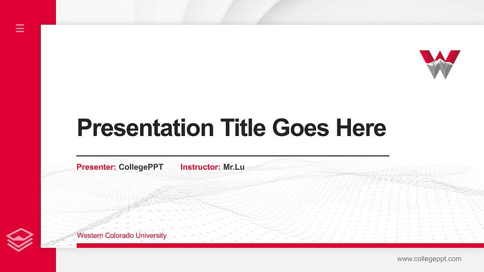 Western Colorado University Thesis Proposal/Graduation Defense PPT Template16:9 ratio PPT effect preview image