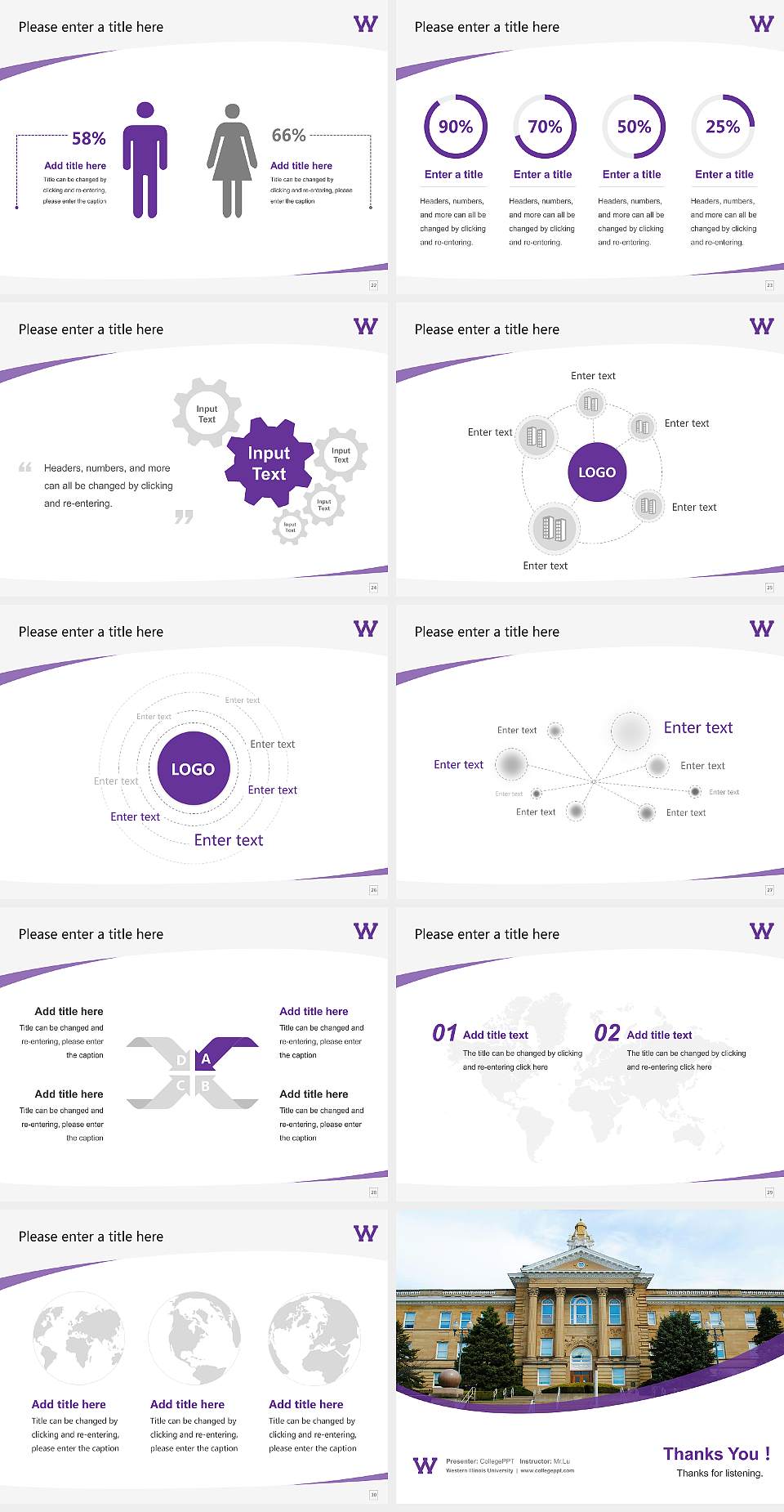 Western Illinois University Course/Courseware Creation PPT Template4:3 ratio PPT effect preview image4