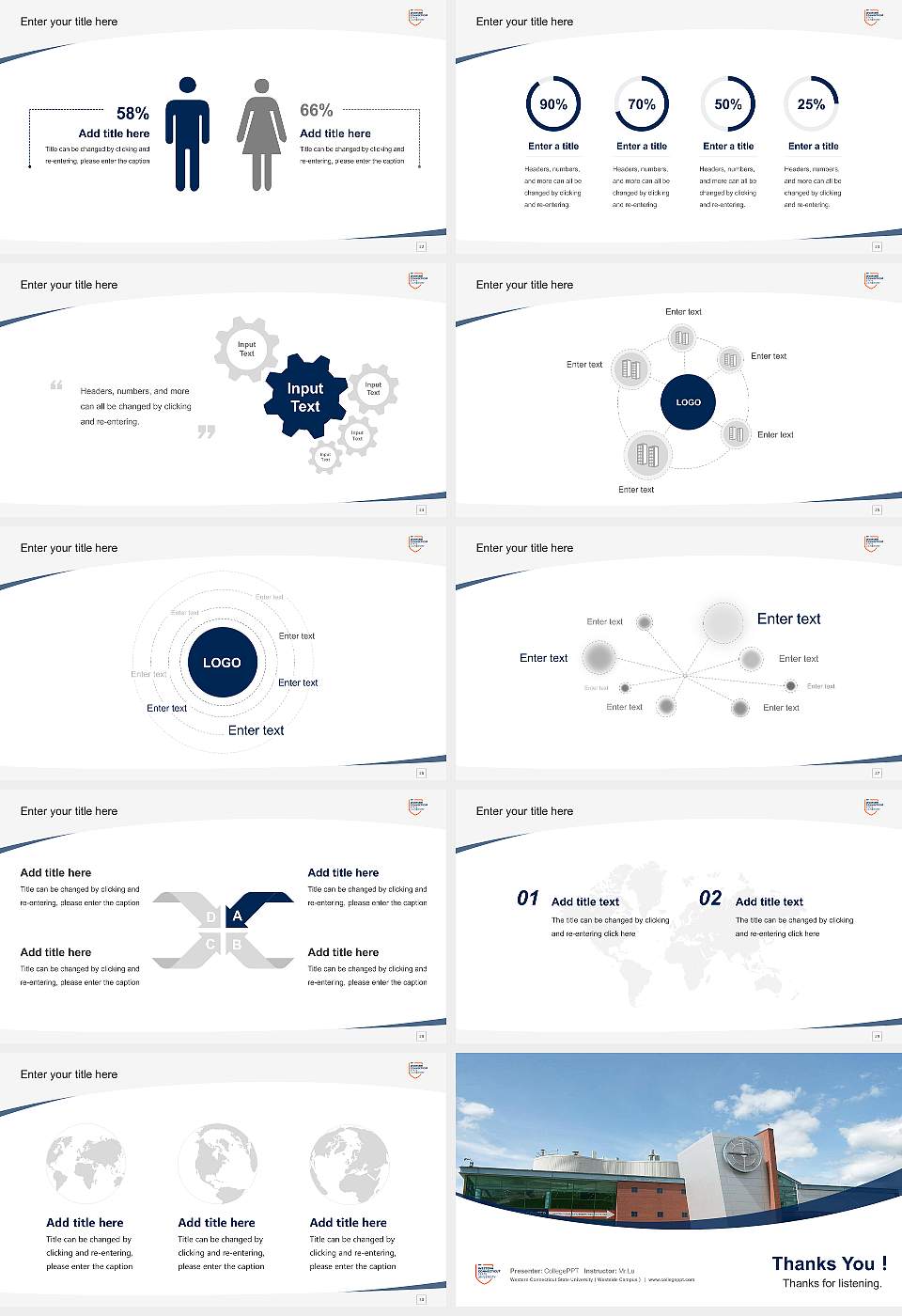 Western Connecticut State University（Westside Campus） Course/Courseware Creation PPT Template16:9 ratio PPT effect preview image4