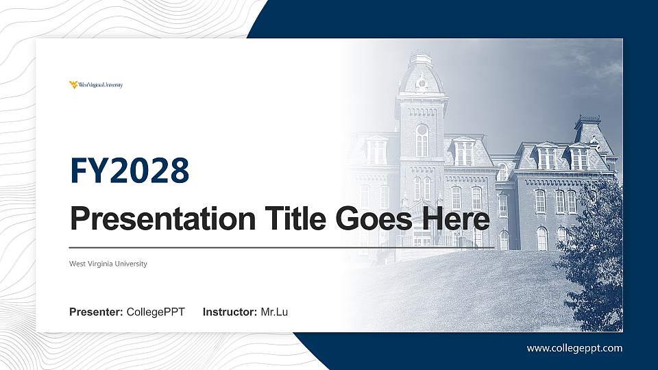 West Virginia University Academic Presentation/Research Findings Report PPT Template16:9 ratio PPT effect preview image
