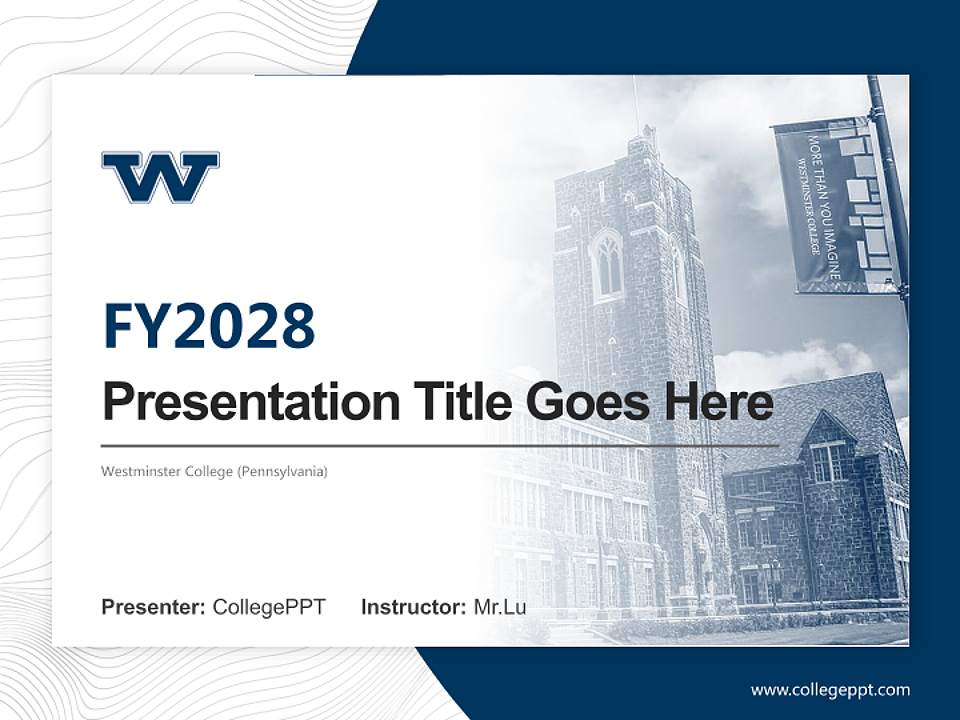 Westminster College (Pennsylvania) Academic Presentation/Research Findings Report PPT Template4:3 ratio PPT effect preview image5