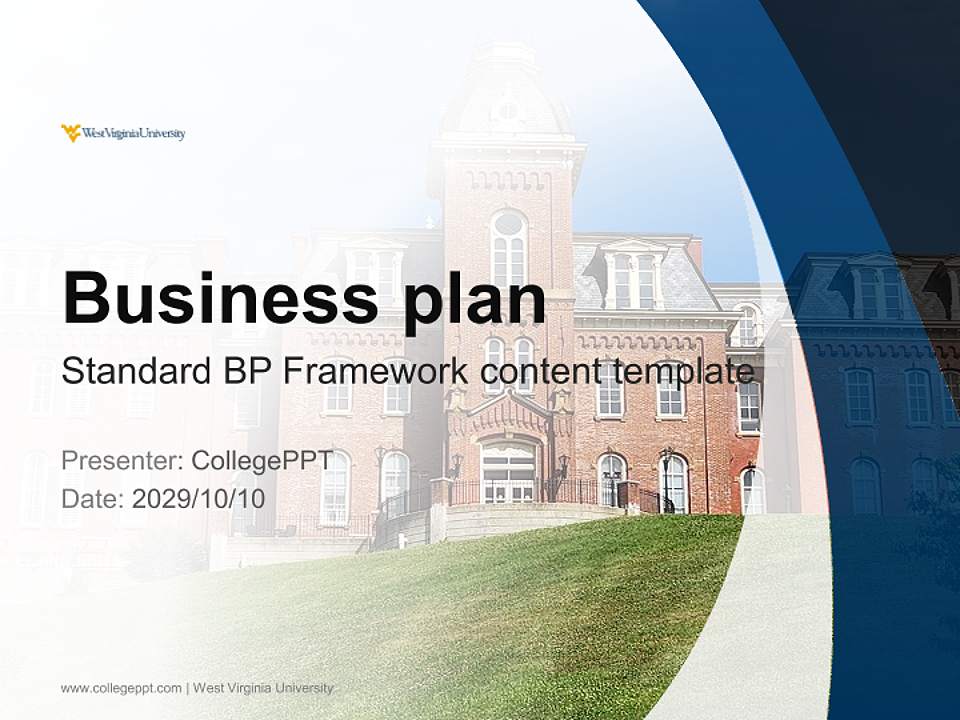 West Virginia University Competition/Entrepreneurship Contest PPT Template4:3 ratio PPT effect preview image9