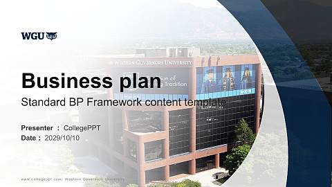 Western Governors University Competition/Entrepreneurship Contest PPT Template