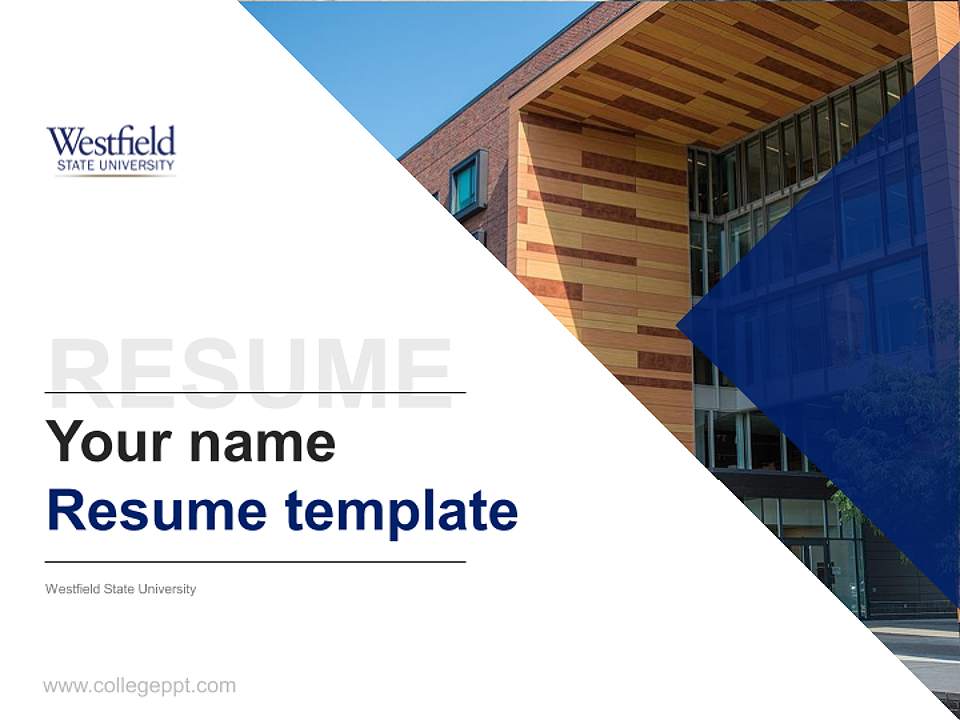 Westfield State University Resume PPT Template4:3 ratio PPT effect preview image5