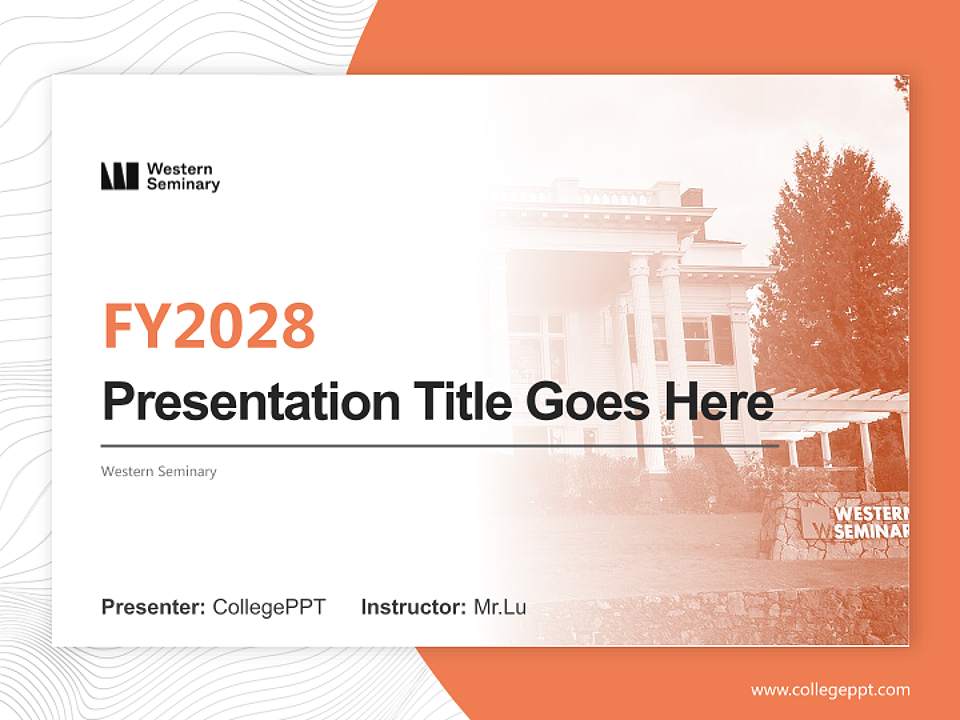 Western Seminary Academic Presentation/Research Findings Report PPT Template4:3 ratio PPT effect preview image5