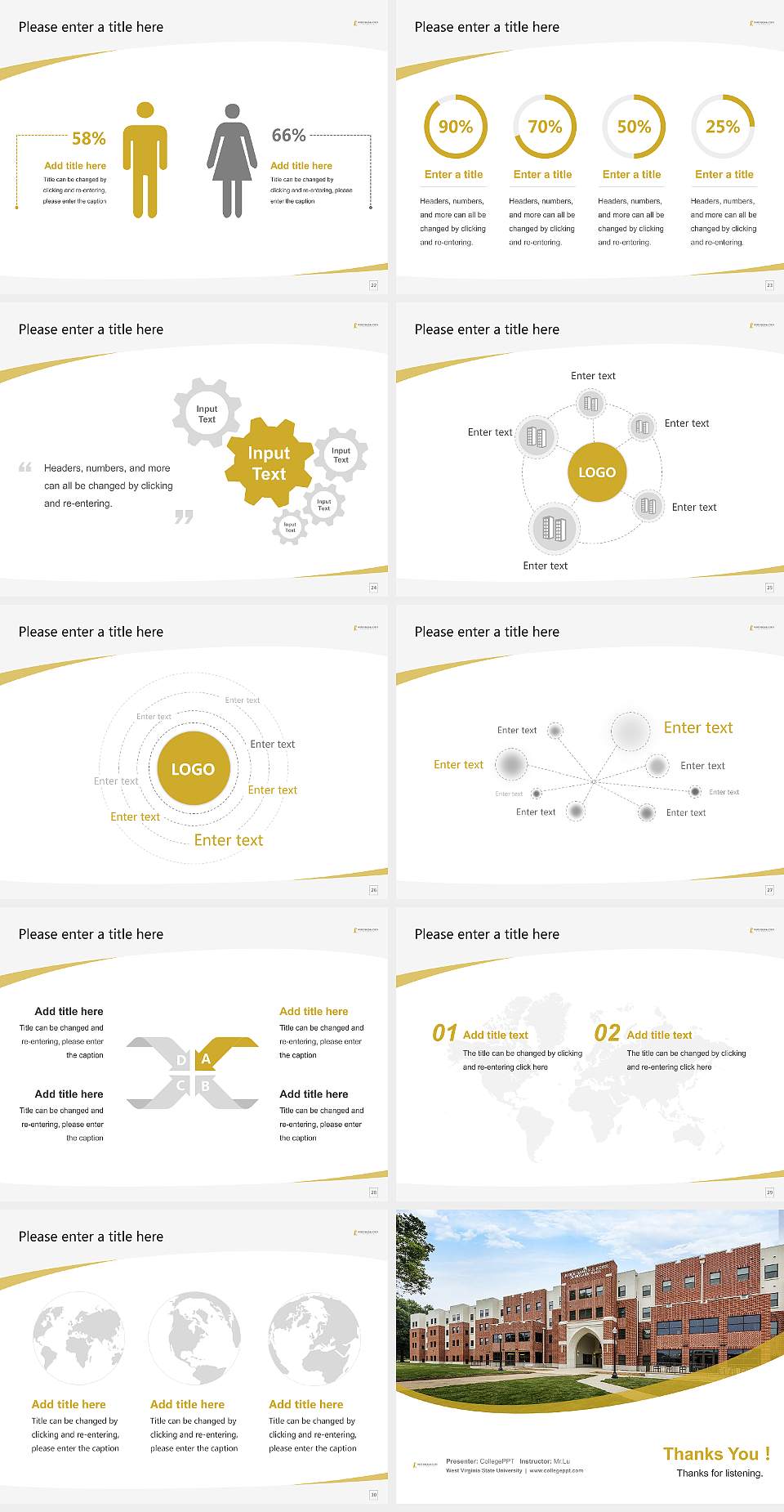 West Virginia State University Course/Courseware Creation PPT Template4:3 ratio PPT effect preview image4
