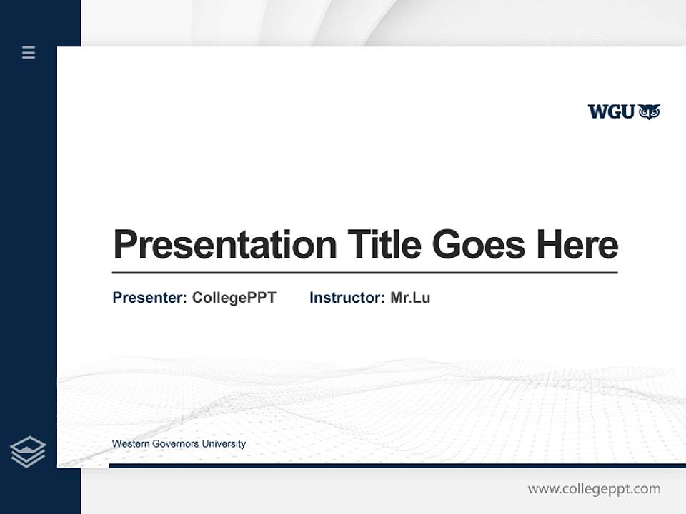 Western Governors University Thesis Proposal/Graduation Defense PPT Template4:3 ratio PPT effect preview image5