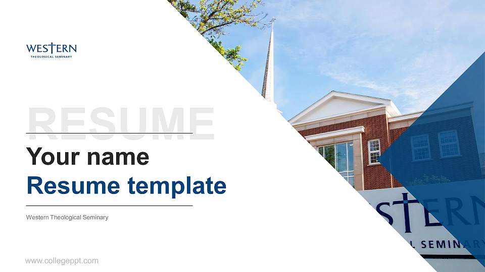 Western Theological Seminary Resume PPT Template16:9 ratio PPT effect preview image