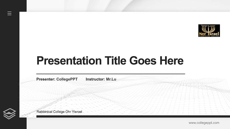 Rabbinical College Ohr Yisroel Thesis Proposal/Graduation Defense PPT Template16:9 ratio PPT effect preview image
