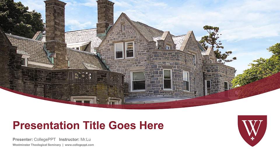 Westminster Theological Seminary Course/Courseware Creation PPT Template16:9 ratio PPT effect preview image