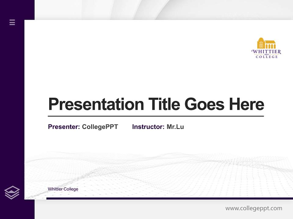 Whittier College Thesis Proposal/Graduation Defense PPT Template4:3 ratio PPT effect preview image5