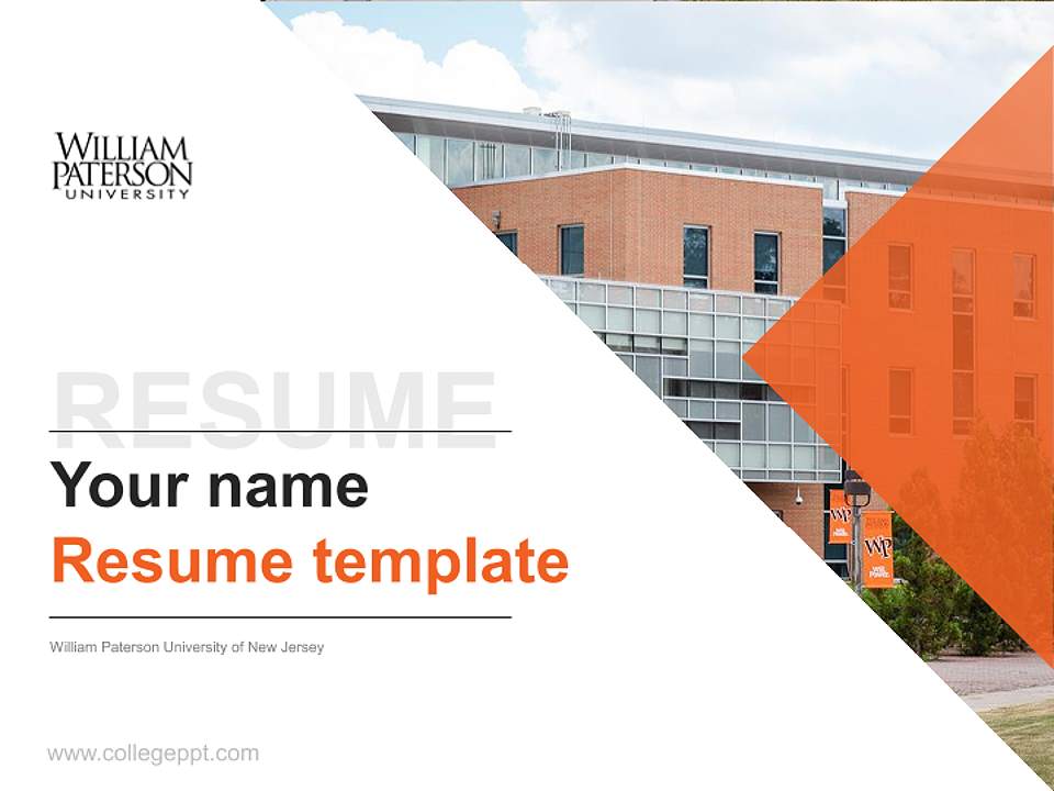 William Paterson University of New Jersey Resume PPT Template4:3 ratio PPT effect preview image5