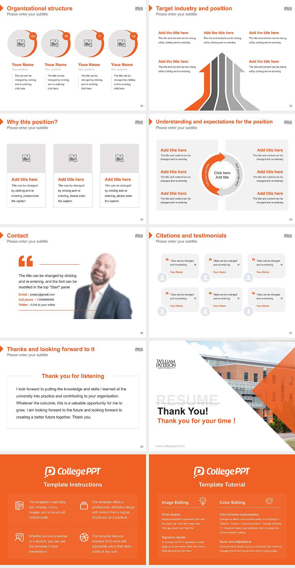William Paterson University of New Jersey Resume PPT Template4:3 ratio PPT effect preview image4