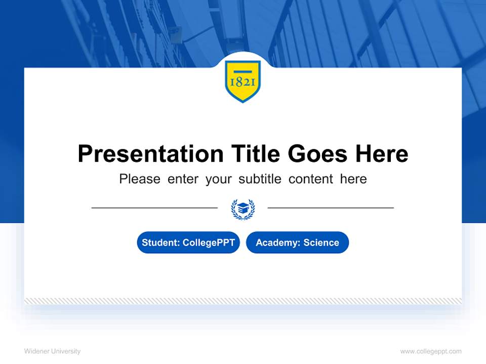 Widener University National Scholarship Defense PPT Template4:3 ratio PPT effect preview image4