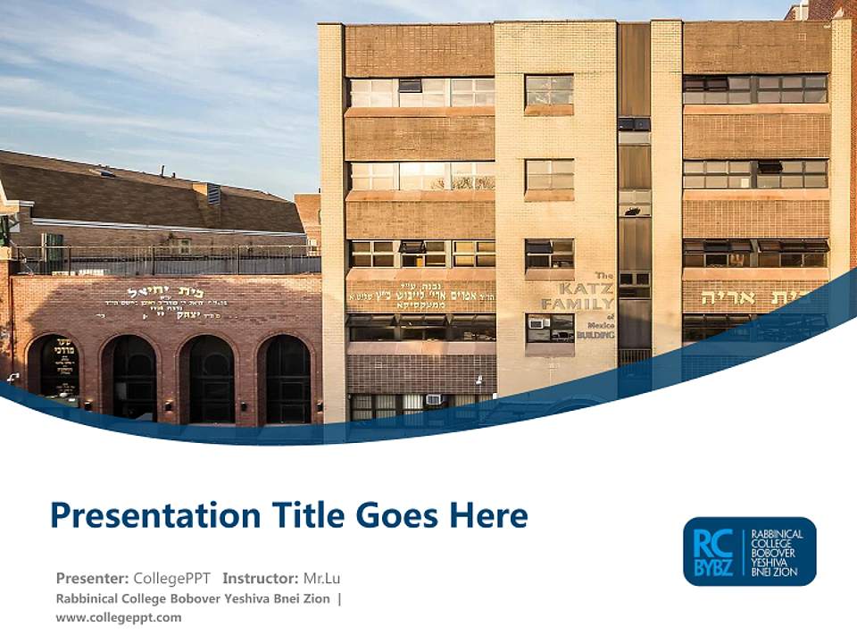 Rabbinical College Bobover Yeshiva Bnei Zion Course/Courseware Creation PPT Template4:3 ratio PPT effect preview image5