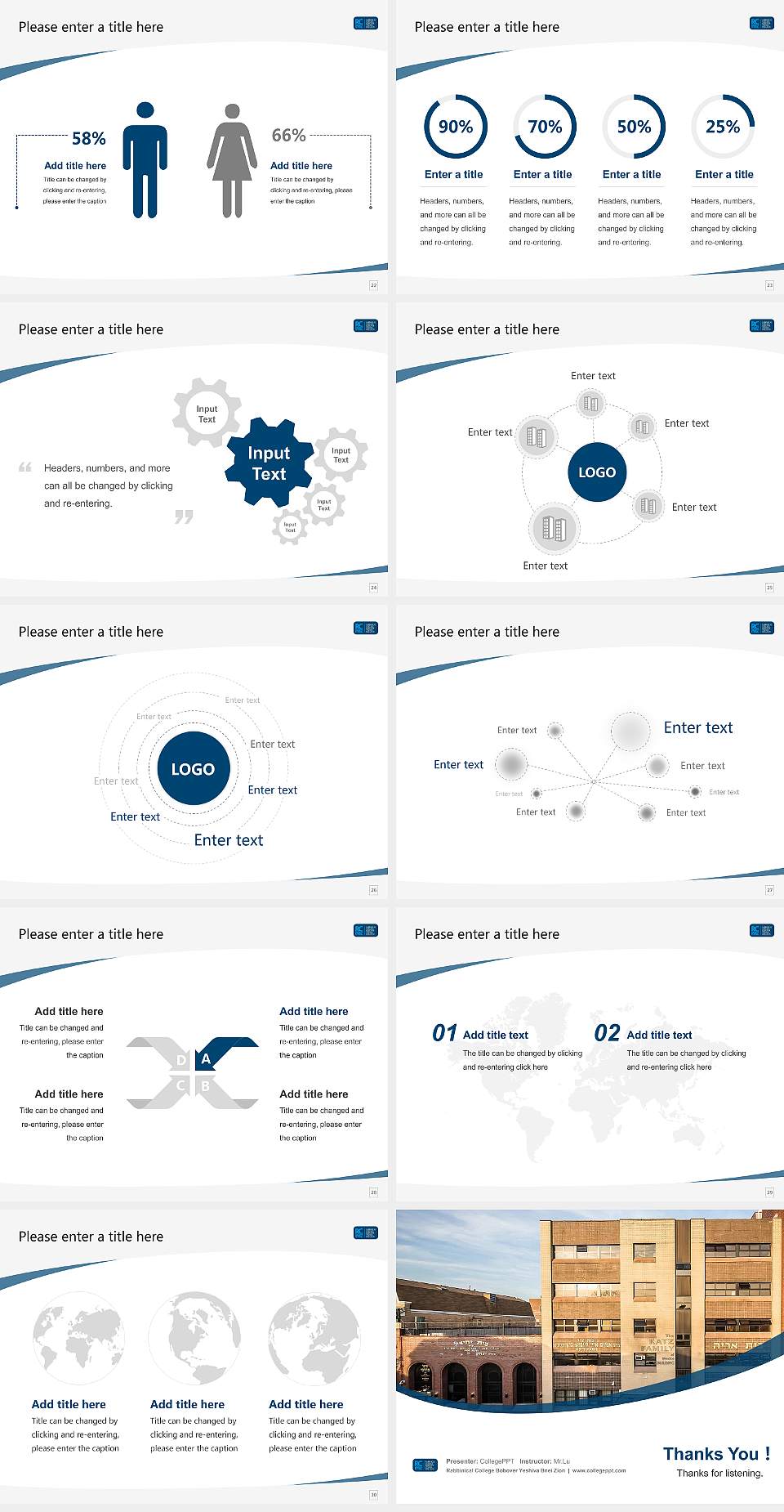 Rabbinical College Bobover Yeshiva Bnei Zion Course/Courseware Creation PPT Template4:3 ratio PPT effect preview image4