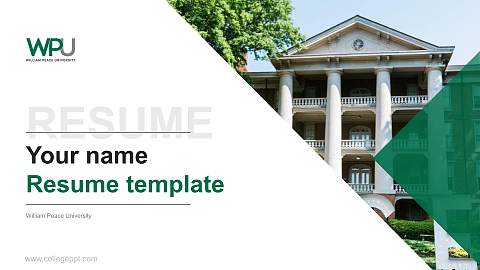 William Peace University Resume PPT Template