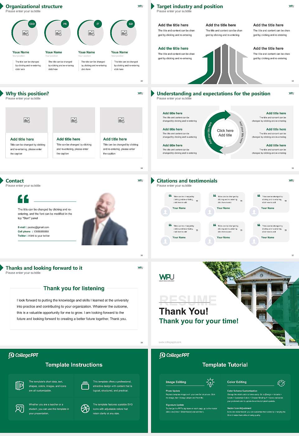 William Peace University Resume PPT Template16:9 ratio PPT effect preview image4