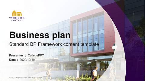 Whittier College Competition/Entrepreneurship Contest PPT Template