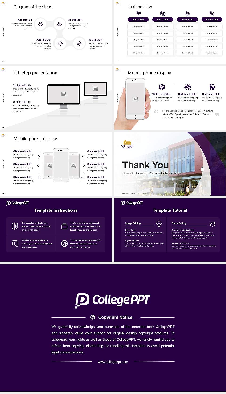 Whittier College Competition/Entrepreneurship Contest PPT Template16:9 ratio PPT effect preview image9