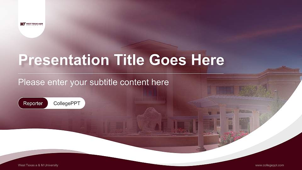 West Texas a & M University Lecture Sharing and Networking Event PPT Template16:9 ratio PPT effect preview image