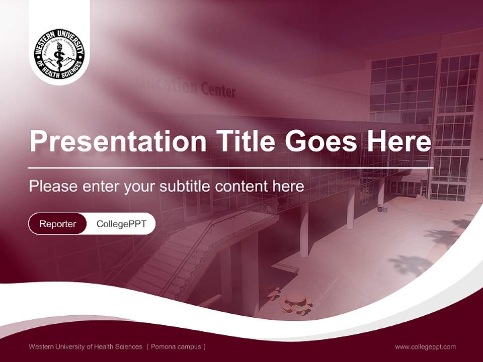 Western University of Health Sciences （Pomona campus） Lecture Sharing and Networking Event PPT Template4:3 ratio PPT effect preview image4