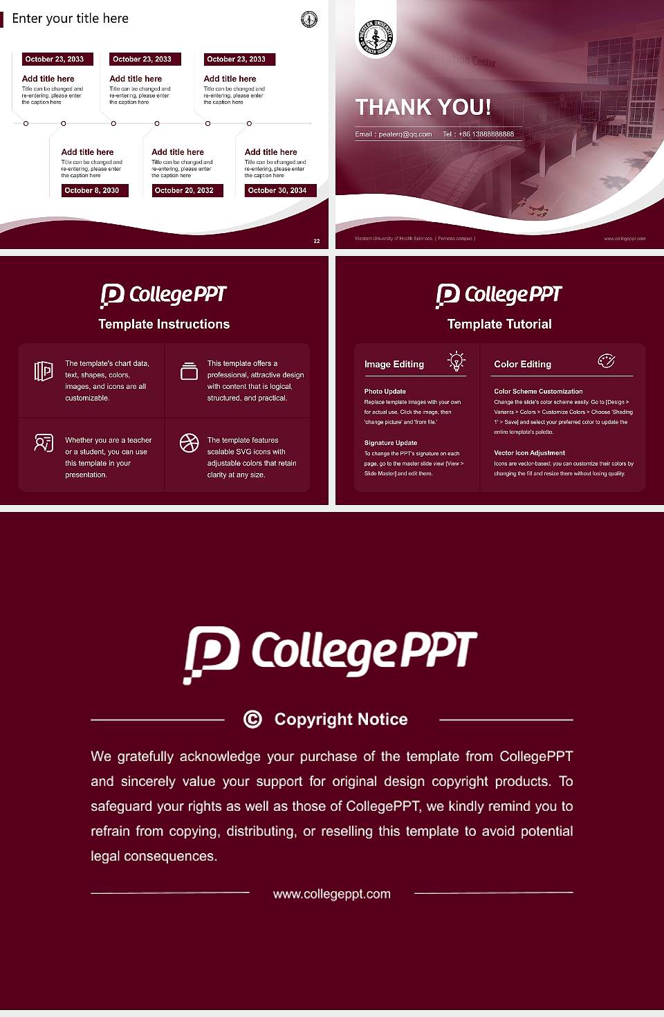 Western University of Health Sciences （Pomona campus） Lecture Sharing and Networking Event PPT Template4:3 ratio PPT effect preview image4