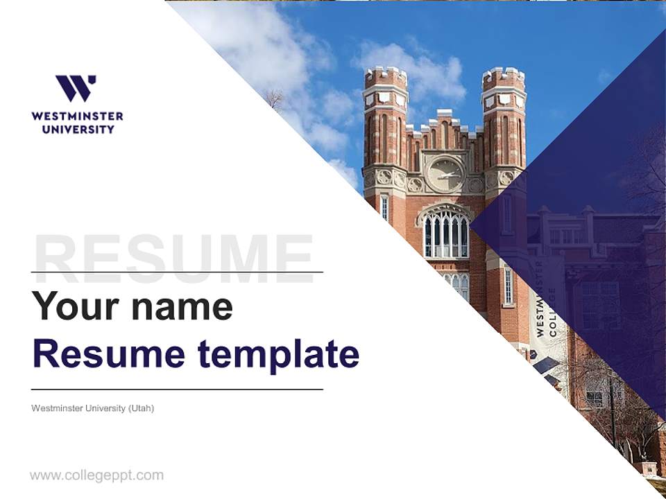 Westminster University (Utah) Resume PPT Template4:3 ratio PPT effect preview image5