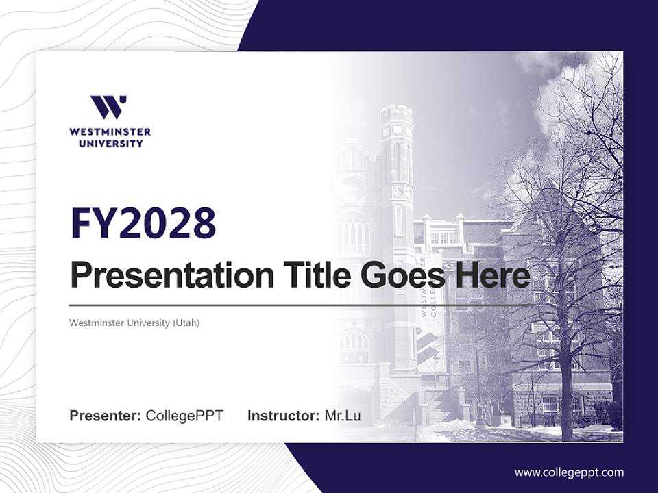 Westminster University (Utah) Academic Presentation/Research Findings Report PPT Template4:3 ratio PPT effect preview image5