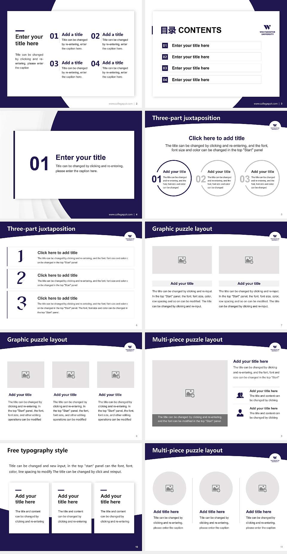Westminster University (Utah) Academic Presentation/Research Findings Report PPT Template4:3 ratio PPT effect preview image2